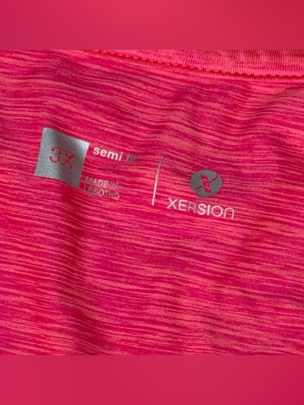 Women's Xersion V-Neck Semi Fit Work out Top - Hot Pink - Picture 6 of 6
